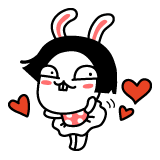 토끼 하트 이모티콘